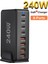 240W Usb-C 8 Bağlantı Noktalı Pd Gan Şarj Cihazı Pd3.0 Qc3.0 Hızlı Şarj Beyaz (Ab) (Yurt Dışından) 3