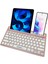 Onezero Bluetooth Klavye Multi Fonksiyonel Kablosuz Klavye 2 Cihaza Geçişi iPad Tablet Akıllı Telefon MacBook Android Ios Windows Için Entegre Stand Tutuculu Rose Gold Türkçe Klavye ZR20 1