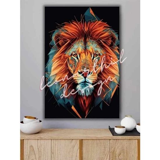 Leonarthil Design Aslan Salon Oturma Odası Genç Odası Ofis Için Dijital Baskı Kanvas Tablo Galatasaray Duvar Dekoru