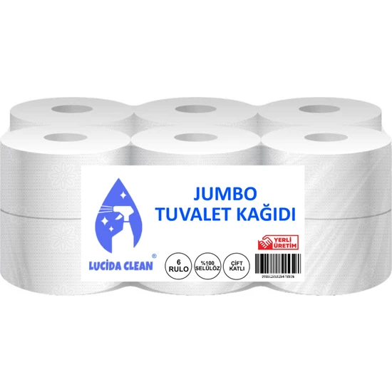Lucida Clean Endüstriyel Tuvalet Kağıdı 3 kg 6 Rulo Ekonomik 12 Li