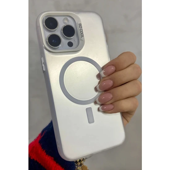 Osgtek iPhone 15 Pro Uyumlu Magsafe Özellikli Kamera Çerçeve Çıkıntılı Hologram Kılıf