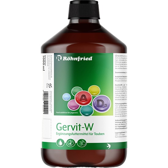 Röhnfried Gervit-W Kuşlar Için Multivitamin 100 ml (SIZDIRMAZ KAPAKLI CAM ŞİŞE - ORİJİNAL ŞİŞEDEN BÖLME)