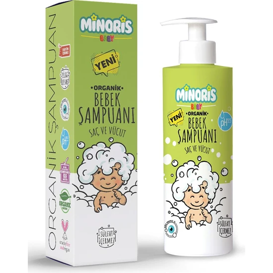 Minoris Baby Organik Saç ve Vücut Şampuanı 400ML