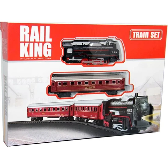 Canem Rail King Oyuncak Tren Seti Pilli 12 Parça Raylı Vagonlu Kara Tren Oyuncak Tren