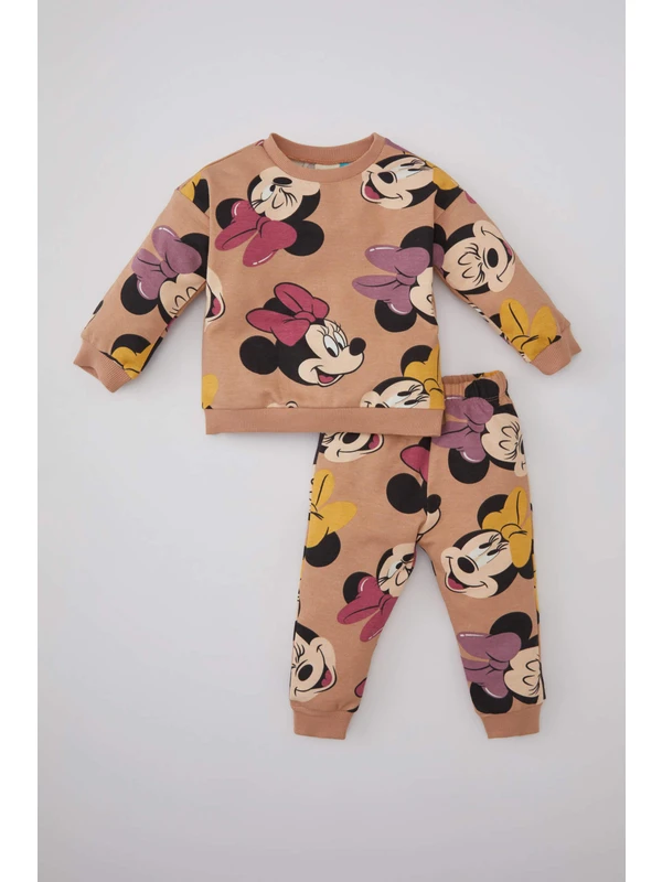 DeFacto Kız Bebek Disney Mickey & Minnie Sweatshirt Eşofman Altı 2'li Takım B1381A524SP