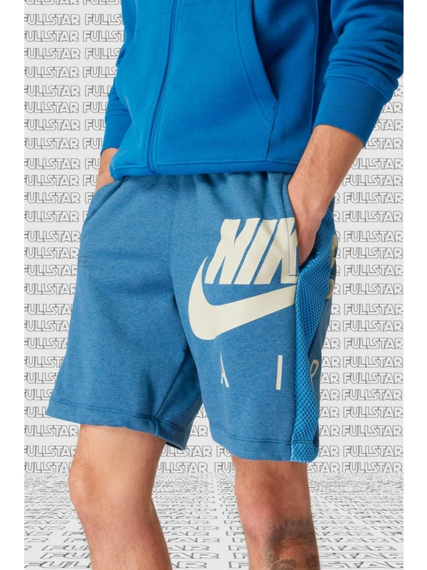 Nike Sportswear Air French Terry Short Kalın Pamuklu Refletörlü Erkek Şort Mavi