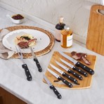 Karaca 7 Parça Steak Bıçağı/Çatalı Ahşap Saplı Paslanmaz Çelik Set ile Sofra Hazırlığı