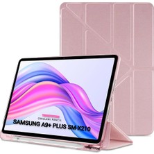 TEKNETSTORE Samsung Galaxy Tab A9 Plus 11 Inç Uyumlu Kalem Bölmeli Uyku Modlu Arkası Silikon Kapak Kılıf SM-X210