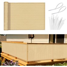 Pamukkale Branda Pamukkale Bej File Balkon Demiri Perdesi Korkuluk Perdesi  Polyester Kumaş