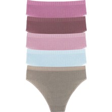 Sensu Kadın Fitilli Soft Renkler 5li Slip Külot Set -  KTS3053