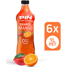 Pin Orange Mango Tropikal Beyaz Çay - Şekersiz & Kalorisiz - 6 Adet x 1 Litre