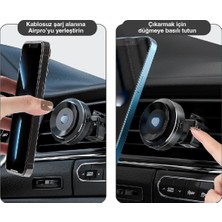 Wrapsol Air Pro Vakum Mekanizmalı Araç Içi Telefon Tutucu Magsafe Hızlı Şarj Özellikli