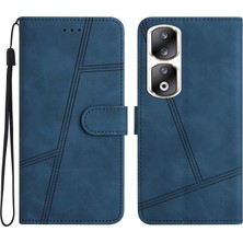 Xshine Honor 90 Pro Telefonu Kılıfı Strap Lines ile Baskılı Folio Flip Pu Deri Kapak (Yurt Dışından)