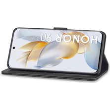 Xshine Honor 90 Pu Deri Buzağı Doku Cüzdan Stand Telefon Kapağı (Yurt Dışından)