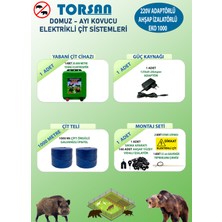 TORSAN 220V ADAPTÖRLÜ EKO 1000 Elektrikli Çit Sistemi ( Domuz - Ayı Kovucu ) 1000MT