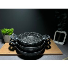 Bena Life Granit 20-22-24 cm Granit 3lü Çift Kulplu Omlet/sahan Tava Seti