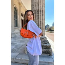 Miss Nish Toka Detaylı Suni Deri Kadın Baget El ve Omuz Çantası