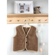 Ela Mama Peluş Polar Bebek Yelek Wellsoft Ayı