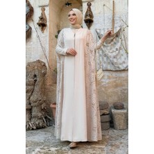 Bym Fashion Dantel Abaya 7884 Taş