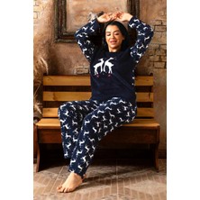 Nisanca Büyük Beden Kadın Polar Peluş Pijama Takımı