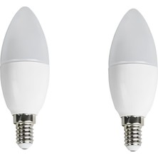 Cata (2 Adet) 7W Ledli Buji Ampul E14 Duylu Sarı Işık CT-4079S