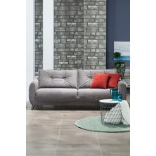 Sandalie Olivya Üçlü Salon&oturma Odası Kanepe - Gri