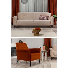 Sandalie Mia 3+1 Salon&oturma Odası Koltuk Takımı - Krem&kiremit