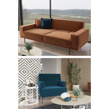 Sandalie Loft 3+1 Salon&oturma Odası Koltuk Takımı - Kiremit&avcı Yeşili