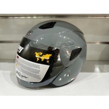 Kask SW-733 Yarım Aynalı Camlı Nardo Gri