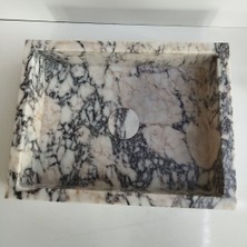 Sipahi Marble Menekşe Mermer Gizli Giderli Kare Lavabo