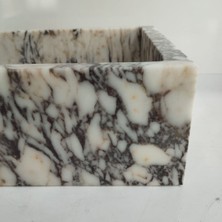 Sipahi Marble Menekşe Mermer Gizli Giderli Kare Lavabo
