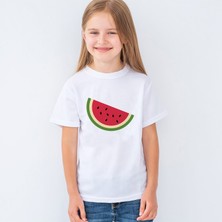 Morinna Karpuz Deseni Baskılı  Çocuk Tişört T-Shirt Mr-01