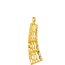 Bilezikci Taşsız Kalem Işlemeli 22 Ayar Altın Kolye Ucu