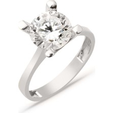 Bilezikci Büyük Tektaş 14 Ayar Beyaz Altın Yüzük