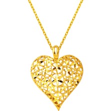 Bilezikci 22 Ayar Kolye Yaşam Çiçeği Kalpli Altın