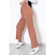 Finetoo Yüksek Bel Yumuşacık Fitilli Beli Lastikli Günlük Rahat Kadın Pijama Yavruağzı