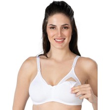 Finetoo Toparlayıcı Özellikli Modal Cotton Hamile Emzirme Sütyeni Beyaz 100 1421