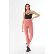 Finetoo Tozpembe Yüksek Bel Ektsra Toparlayıcı Geniş Bel Tam Boy Sıkılaştırıcı Spor Tayt 1034