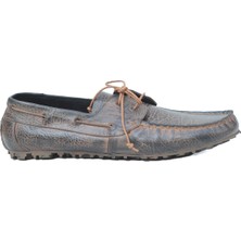 Elit Shoes  Deri El Yapımı Eskitme Renk Bağcıklı Erkek Loafer