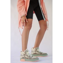 Guja Gwen Vizon-Yeşil Renkli Konçlu Kadın Sneakers G048