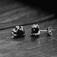 NorthShore Ejder Pençesi Gotik Zirkon Taşlı Claw Witchcraft Çivi Model Büyük Boy 316L Çelik Erkek Küpe