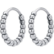 NorthShore Boncuklu Halka Tasarm Ince 316L Çelik Erkek Küpe