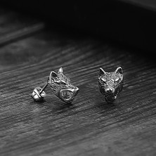 NorthShore Odin Fenrir Iskandinav Kurt Çivi Model Nordik 316L Çelik Unisex Küpe