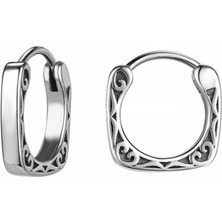 NorthShore Butik Kare Halka Vintage Geçirmeli Erkek 316L Çelik Küpe