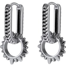 NorthShore Gotik Punk Aksesuarlı Uzun Halka Geçirmeli 316L Çelik Erkek Küpe