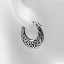 NorthShore Tribal Desen Işleme Vintage Damla Model Geçirmeli Motorcu Butik 316L Çelik Erkek Küpe