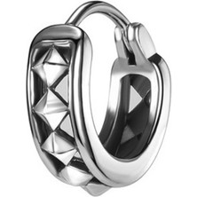 NorthShore Halka Kristal Dizayn Geçirmeli 316L Çelik Erkek Küpe