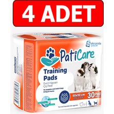 Paticare Trainingpads Yavru Köpek Tuvalet Eğitim Pedi 60X90CM 30LU Yapışkanlı Çiş Pedi 4ADET