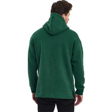 Adams Kapüşonlu Oversize Kanguru Cep Şardonlu 3 Iplik Erkek Sweatshirt