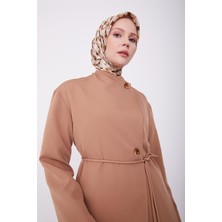 Armine Önü Asimetrik Pantolonlu Takım 23K6734 Badem